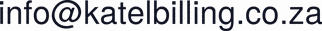 Email address: info at katelbilling dot co dot za
